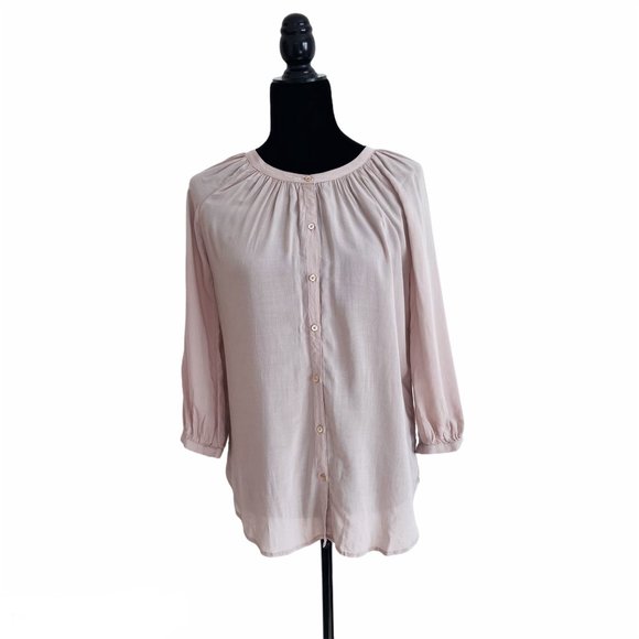 NWT Aritzia Babaton Darby Gathered Tunic Blouse in Cairo Dusty Pink XXS - Picture 1 of 9